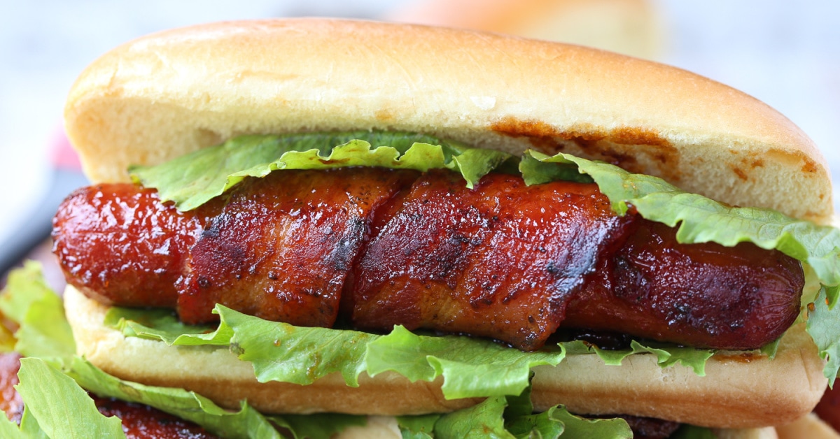 Bacon-Wrapped Hot Dogs (BLT-Style) - No Spoon Necessary
