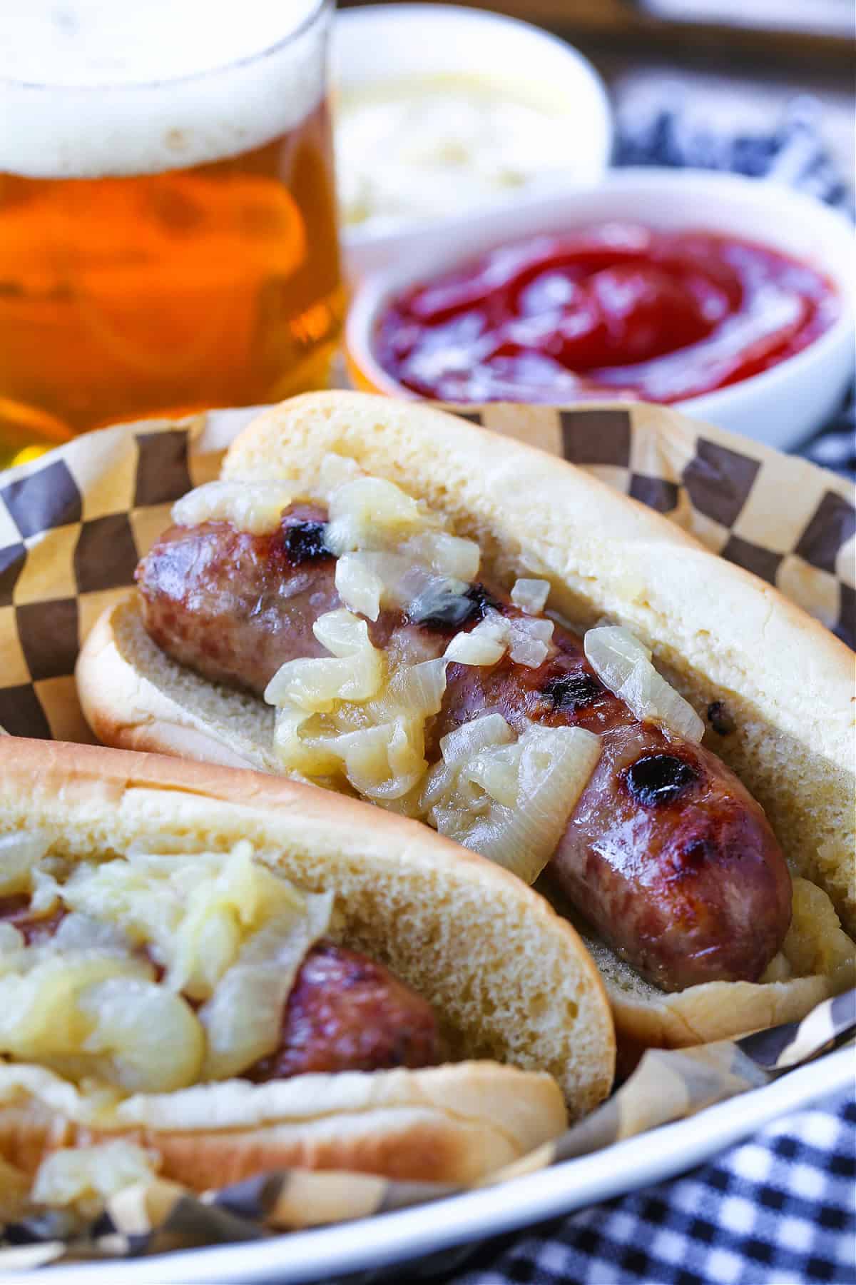 beer brats with onions