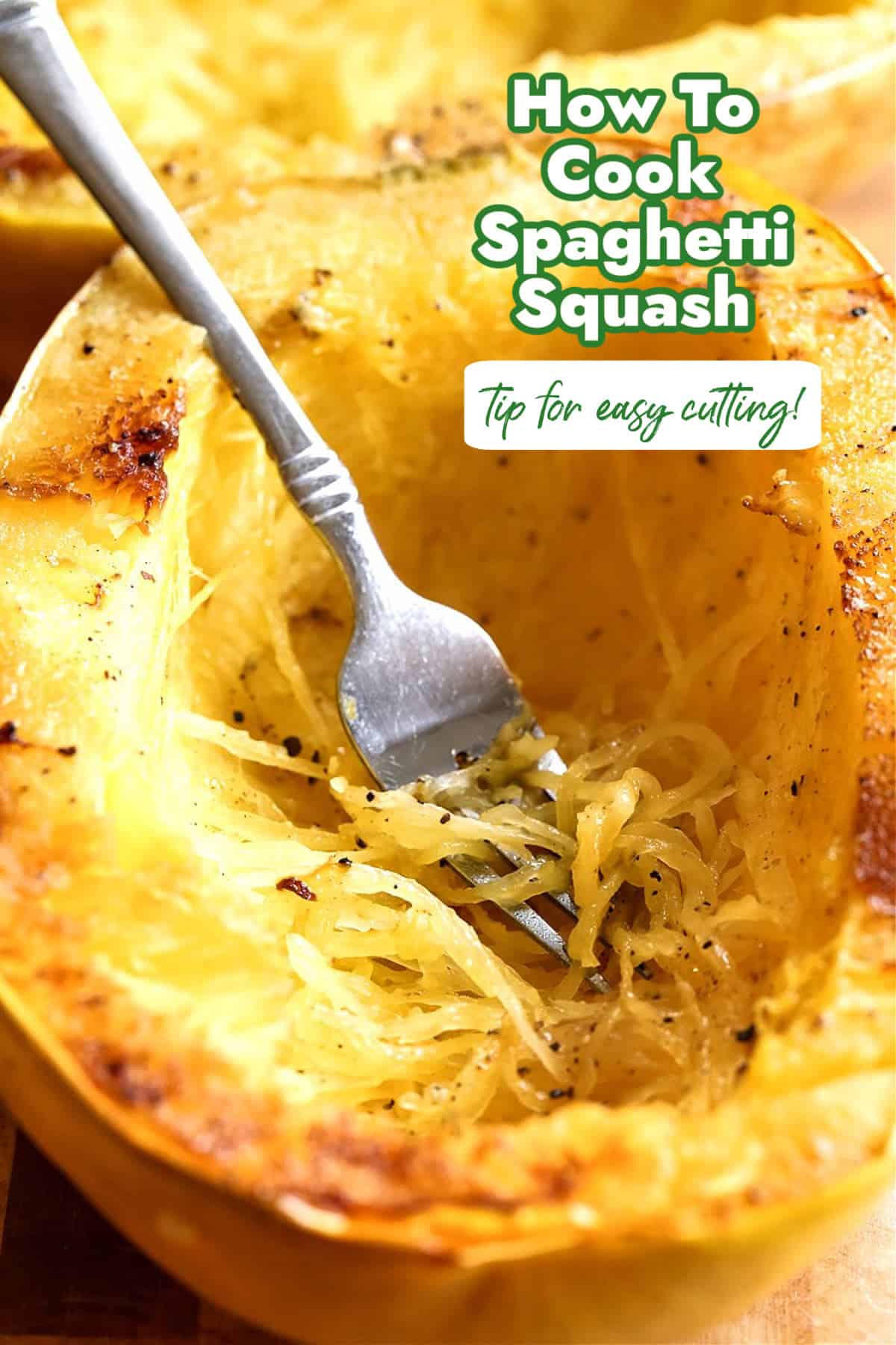image of spaghetti squash with fork