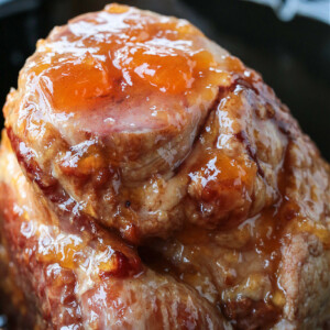 ham with peach glaze in slow cooker