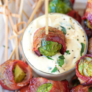 brussels sprout dipped in aioli sauce
