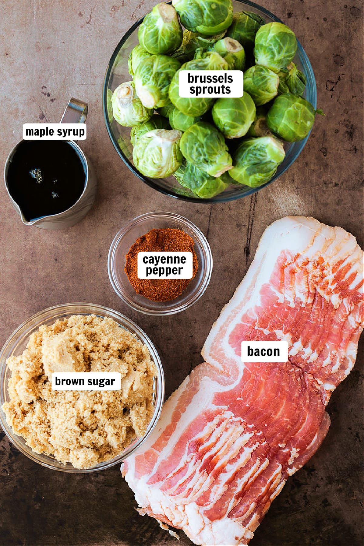 ingredients for bacon wrapped brussels sprouts