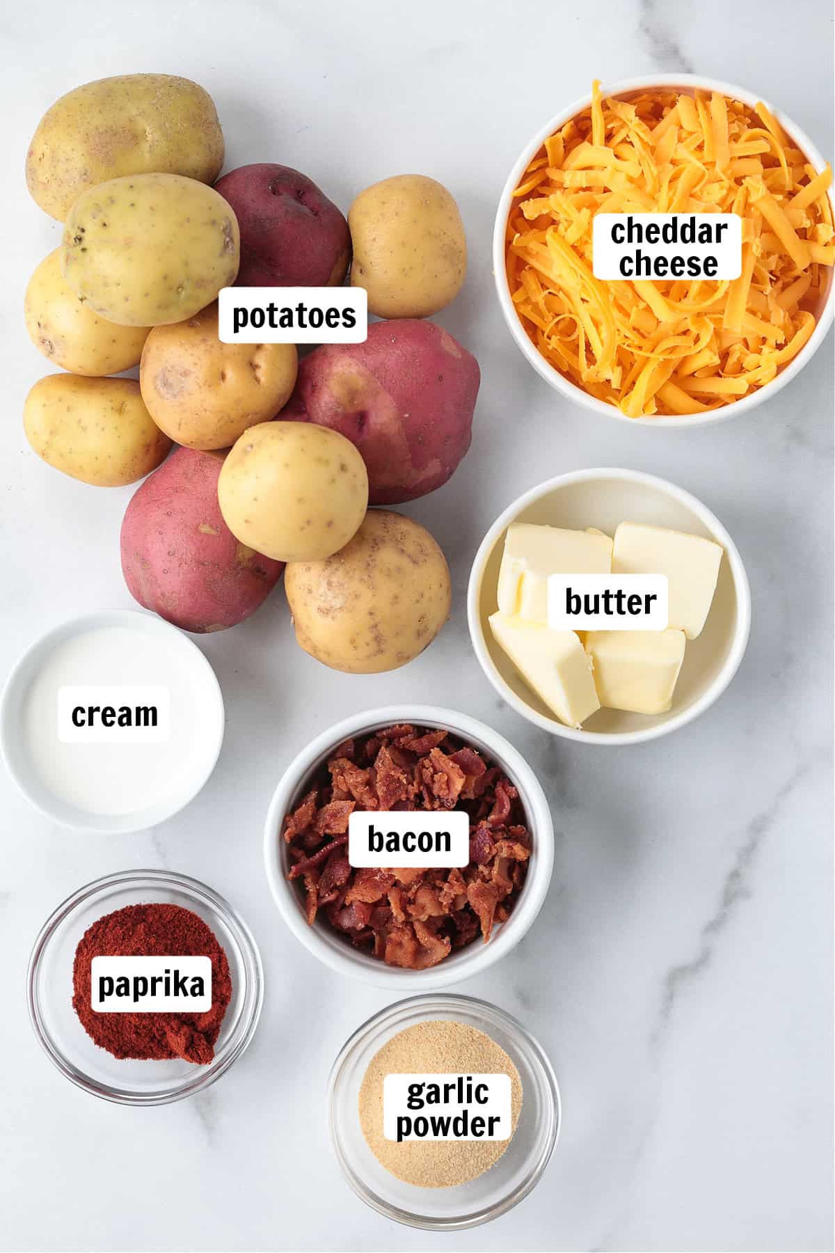 picture of ingredients needed to make campfire potatoes