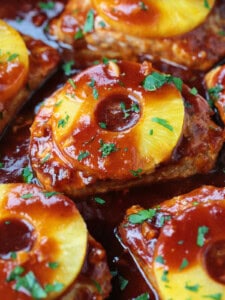 pork chops with pineapple slices in sauce