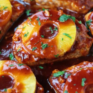 pork chops with pineapple slices in sauce