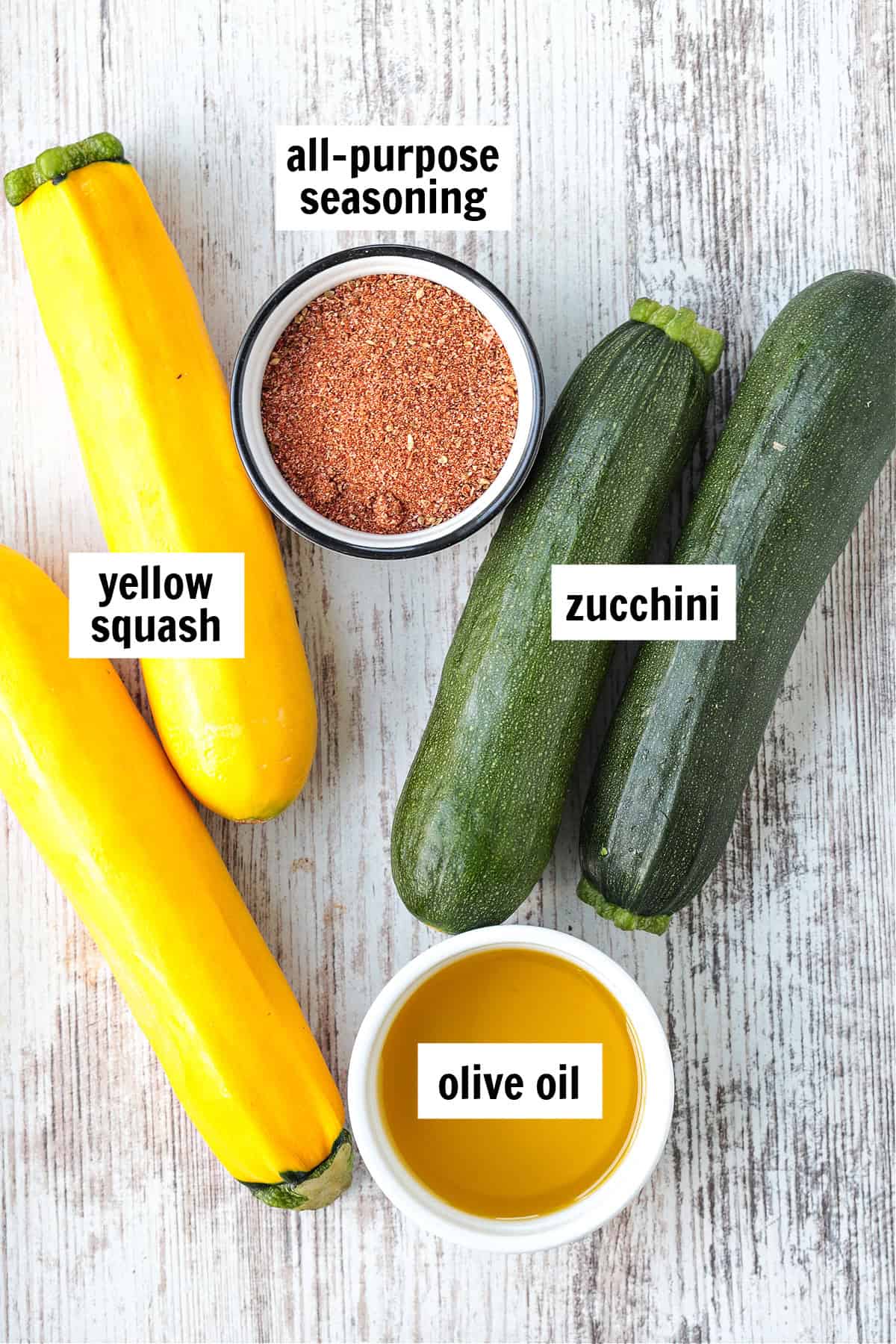 ingredients for making grilled zucchini and squash