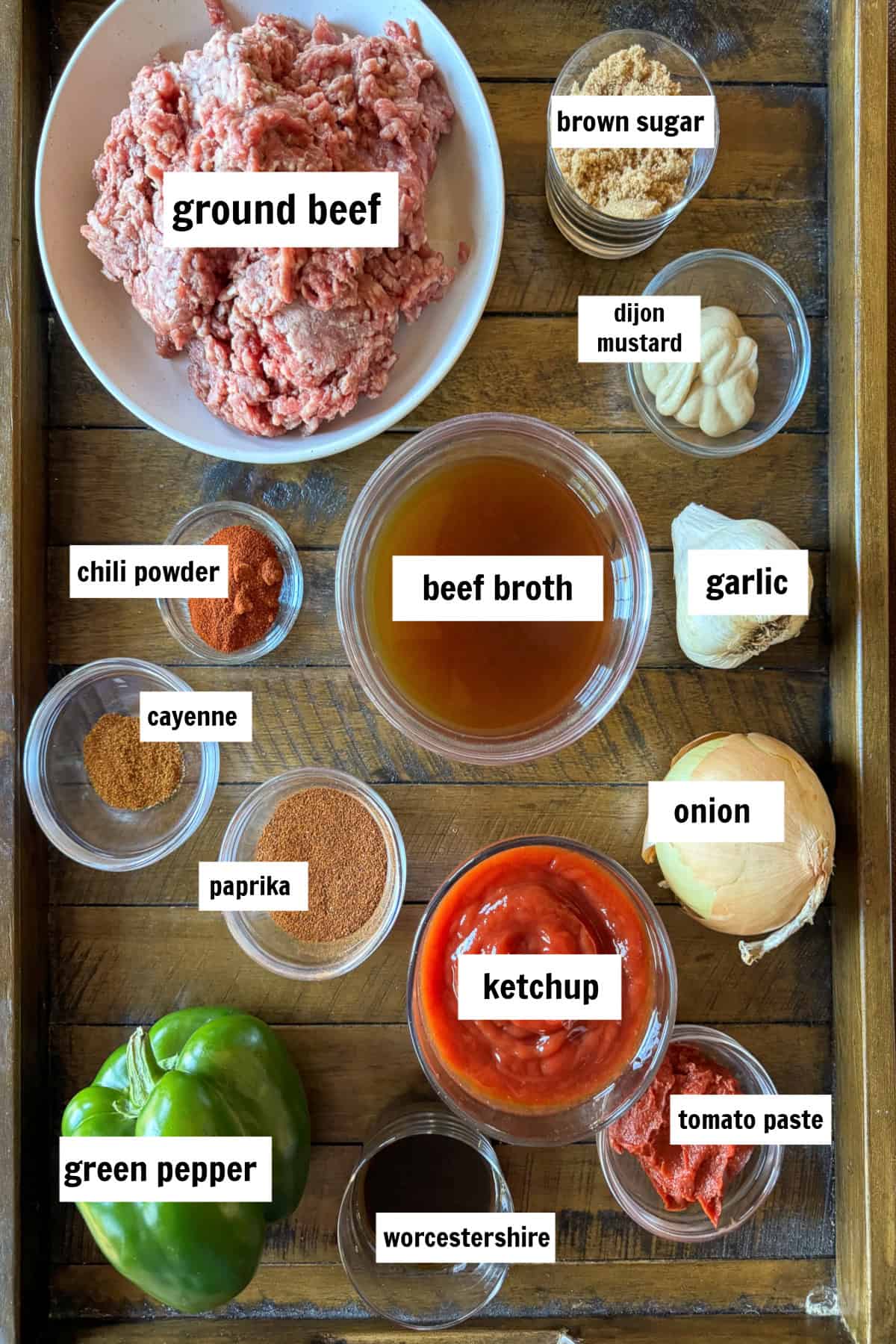 ingredients for making homemade sloppy joes