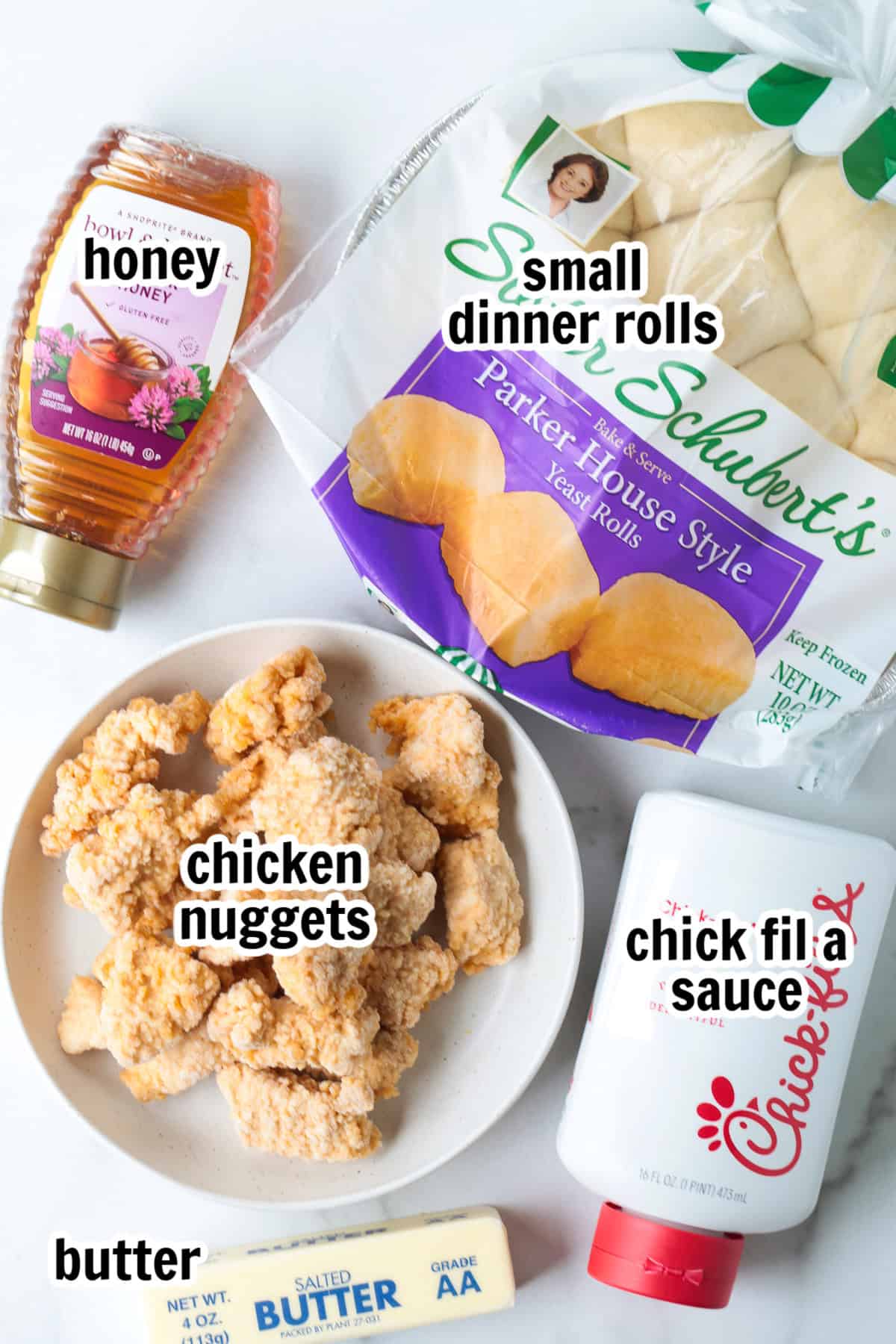 ingredients for making mini chicken sliders